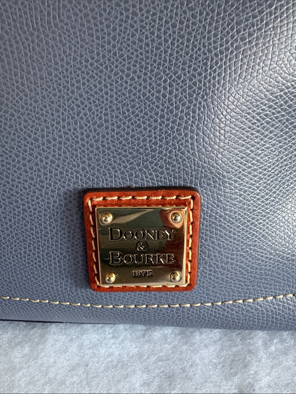 Dooney & Bourke Gray Satchel with Tan Trim - Picture 2 of 10